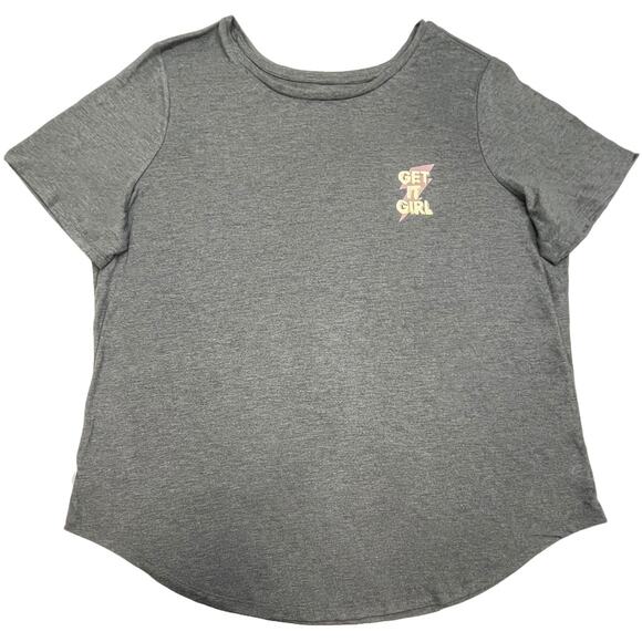 Old Navy Active Get It Girl Graphic Tee Sz XXL New Gray Short Sleeve T-Shirt - Picture 1 of 6